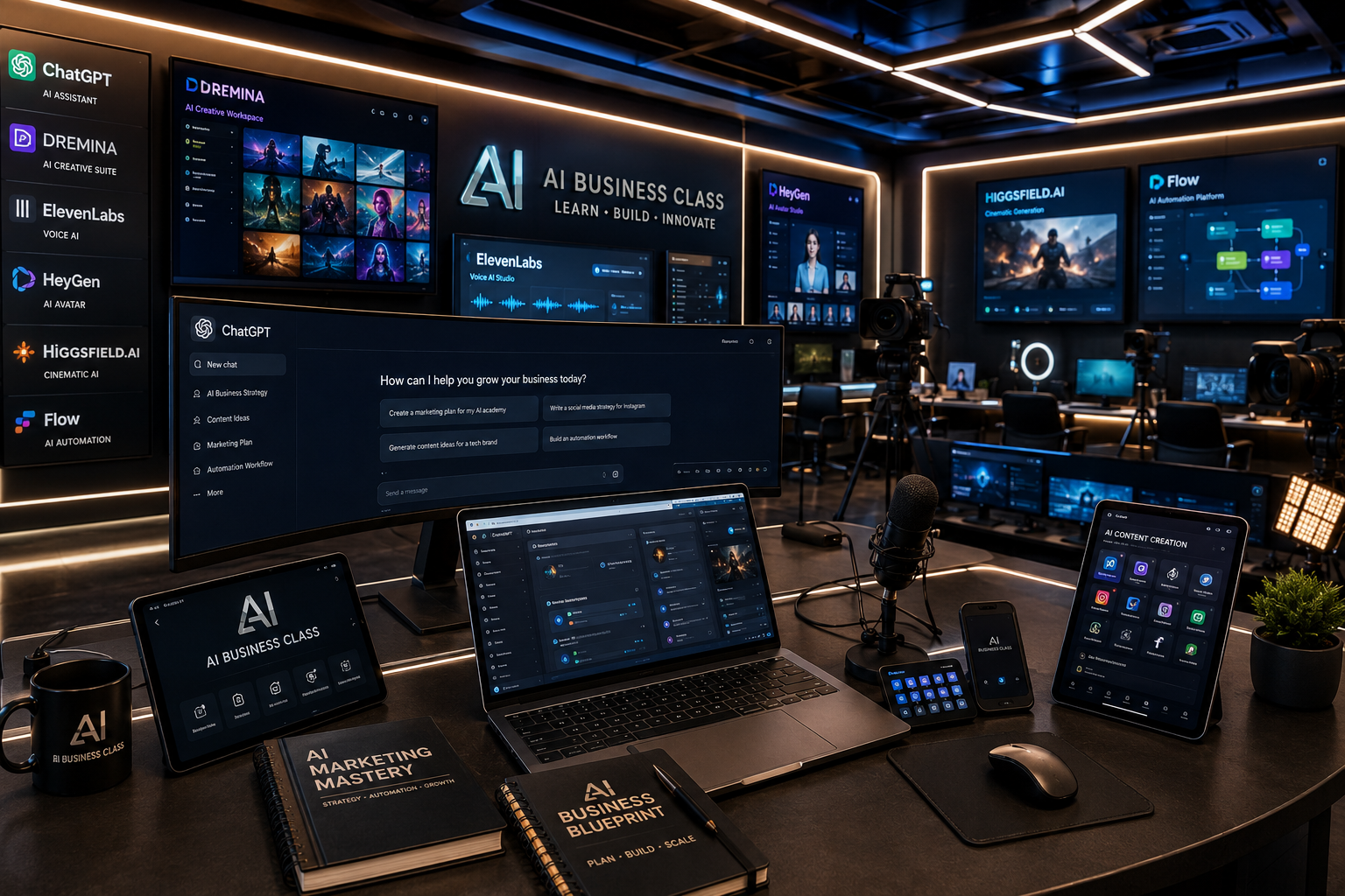 Fasilitas pembelajaran AI Business Academy