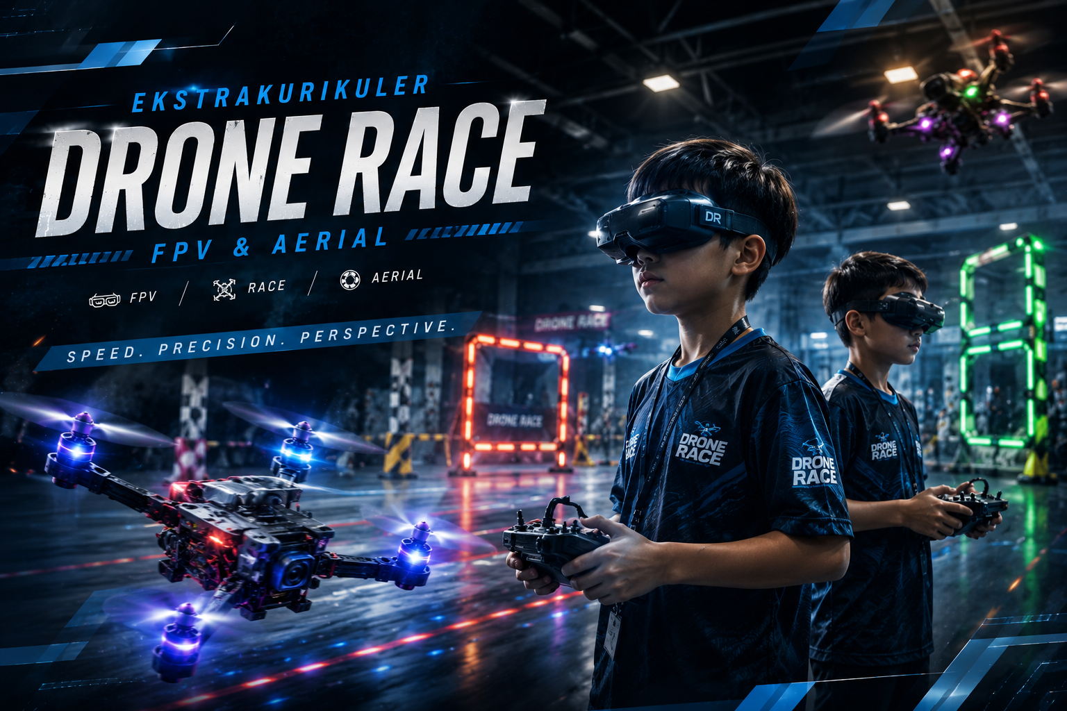 Siswa mengoperasikan drone dalam program Drone Academy