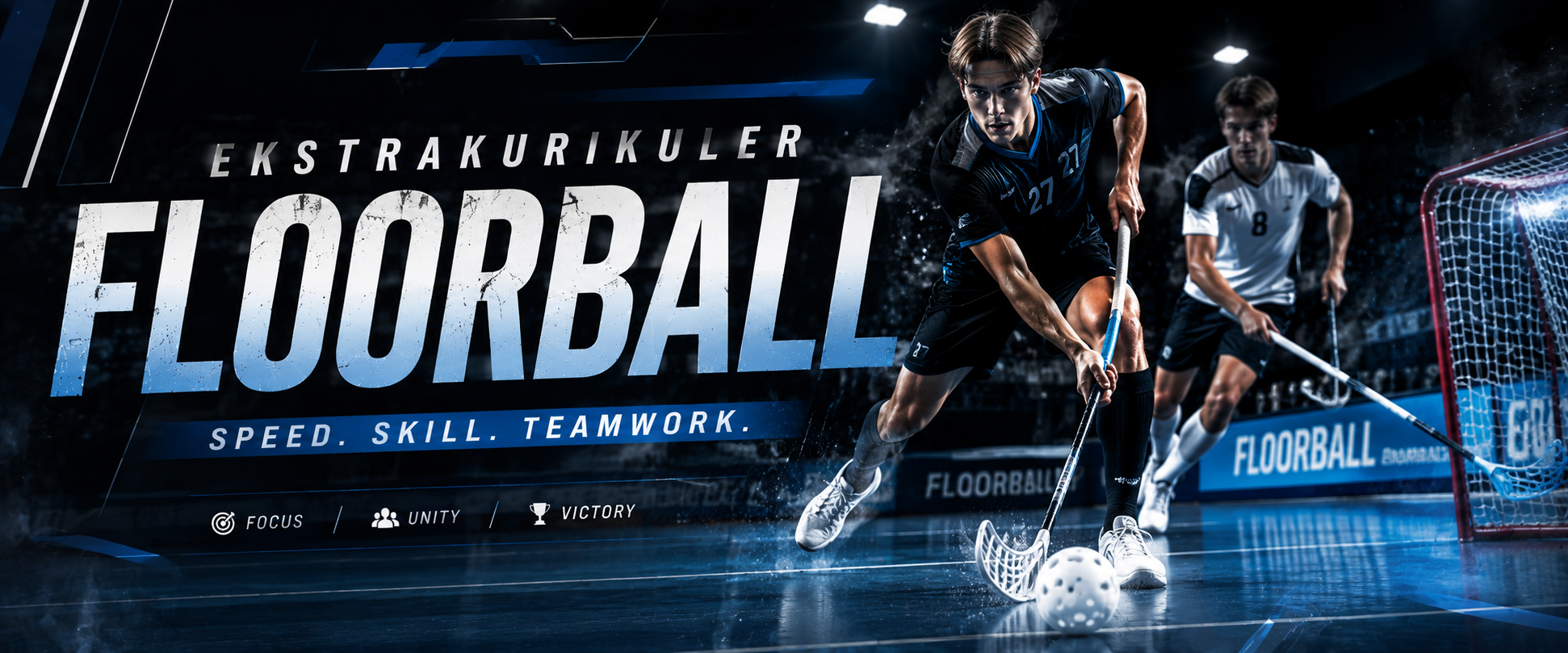 Siswa bermain floorball dalam program Mozaiq Future Academy
