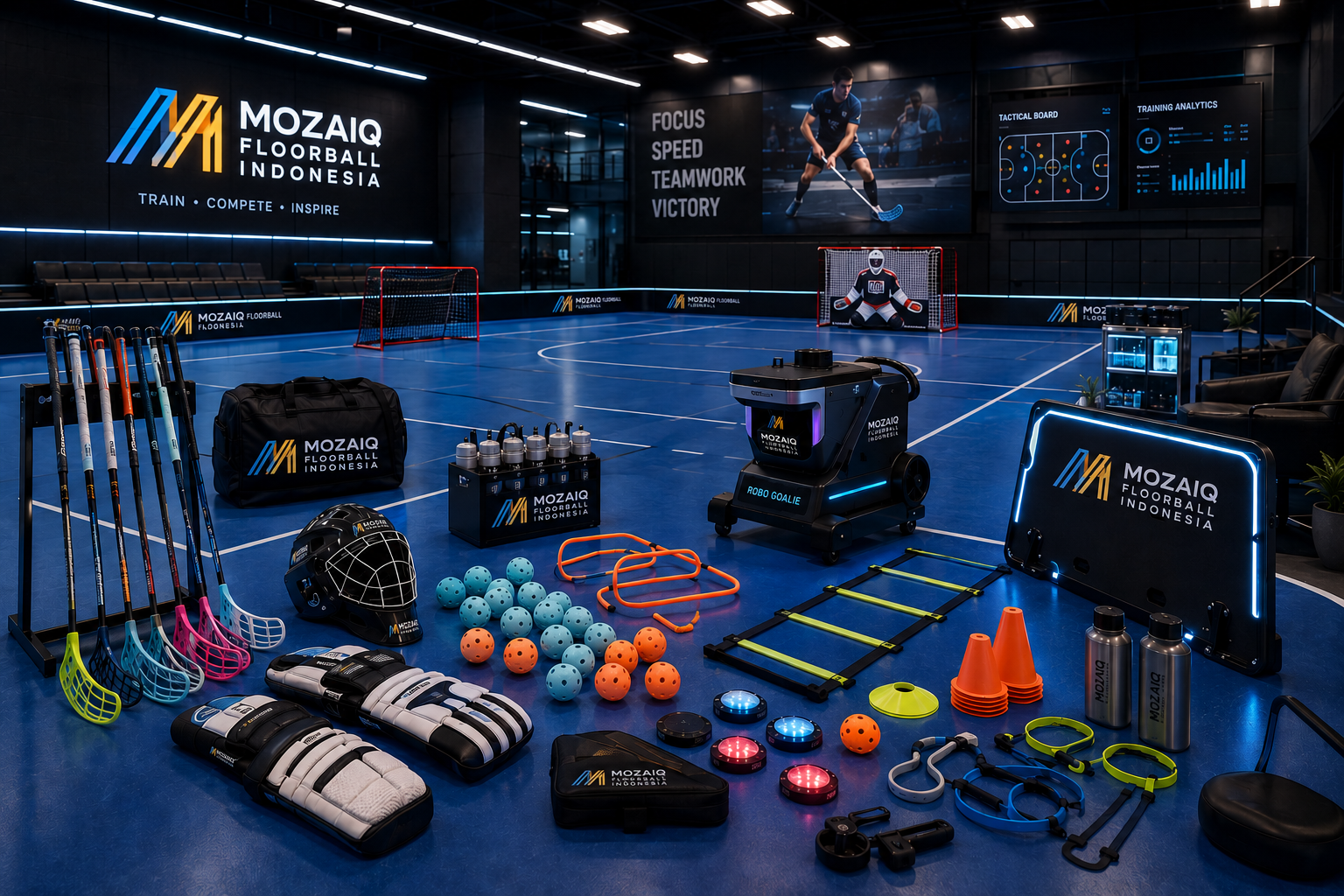 Fasilitas floorball untuk program Mozaiq Future Academy