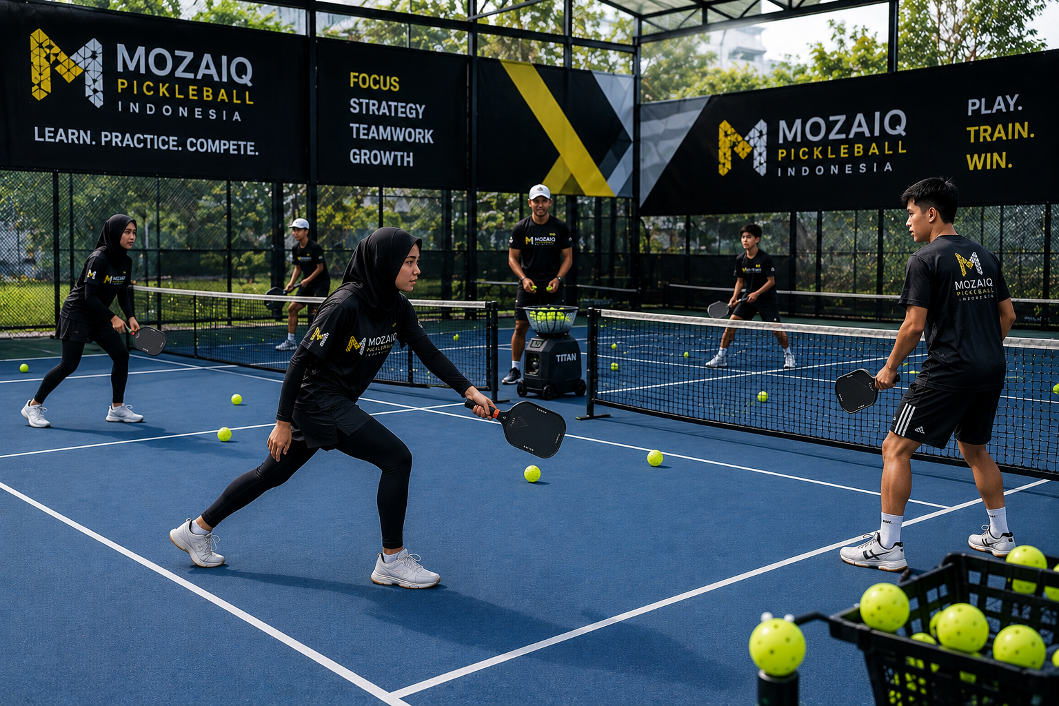 Area latihan pickleball Mozaiq Future Academy